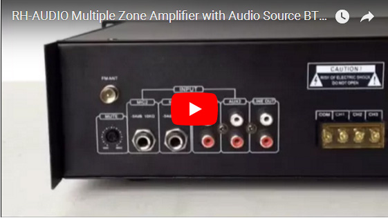 Amplificateur multi-zones RH-AUDIO avec source audio BT / USB / FM