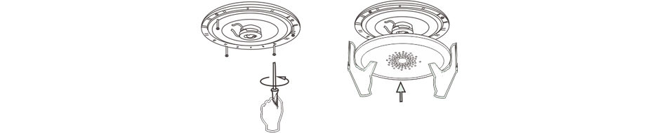 RH-AUDIO Low Impedance Marine Ceiling Speaker Installation Illustration