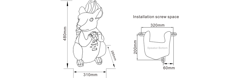 RH-AUDIO 10W best sound reinforcement speaker RH-KT24 size